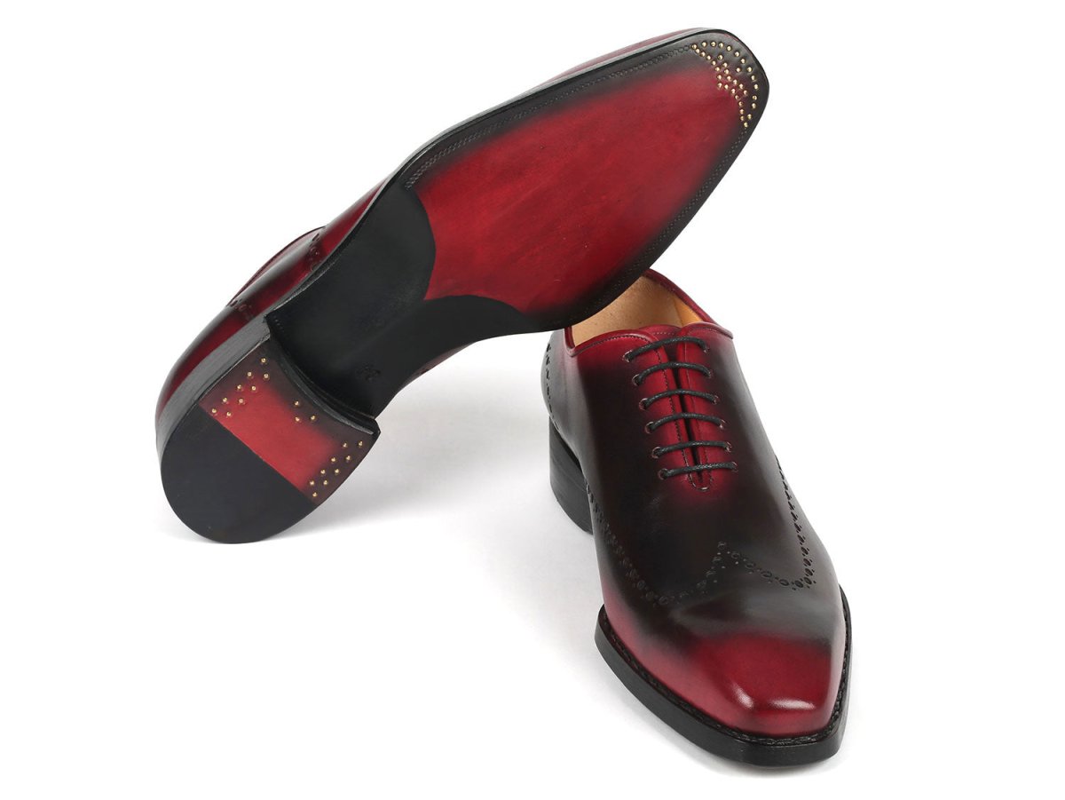 Paul Parkman Goodyear Welted Men's Red and Black Oxford Shoes (ID081 B51)