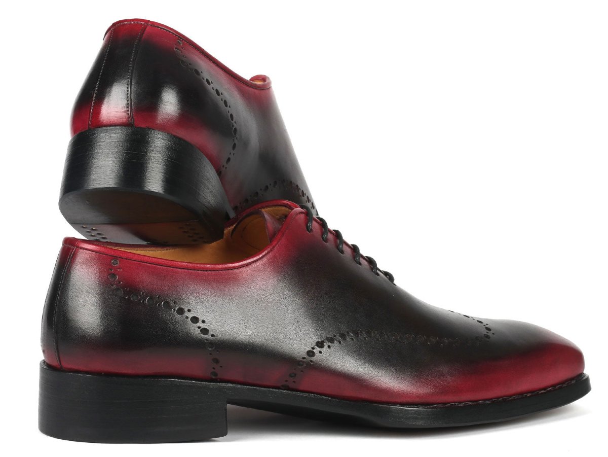 Paul Parkman Goodyear Welted Men's Red and Black Oxford Shoes (ID081 B51)