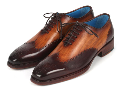 Paul Parkman Goodyear Welted Men's Two Tone Brown Oxford Shoes (ID081 K33)