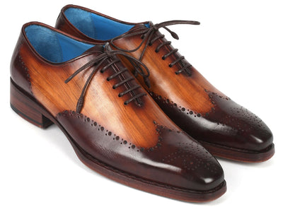 Paul Parkman Goodyear Welted Men's Two Tone Brown Oxford Shoes (ID081 K33)