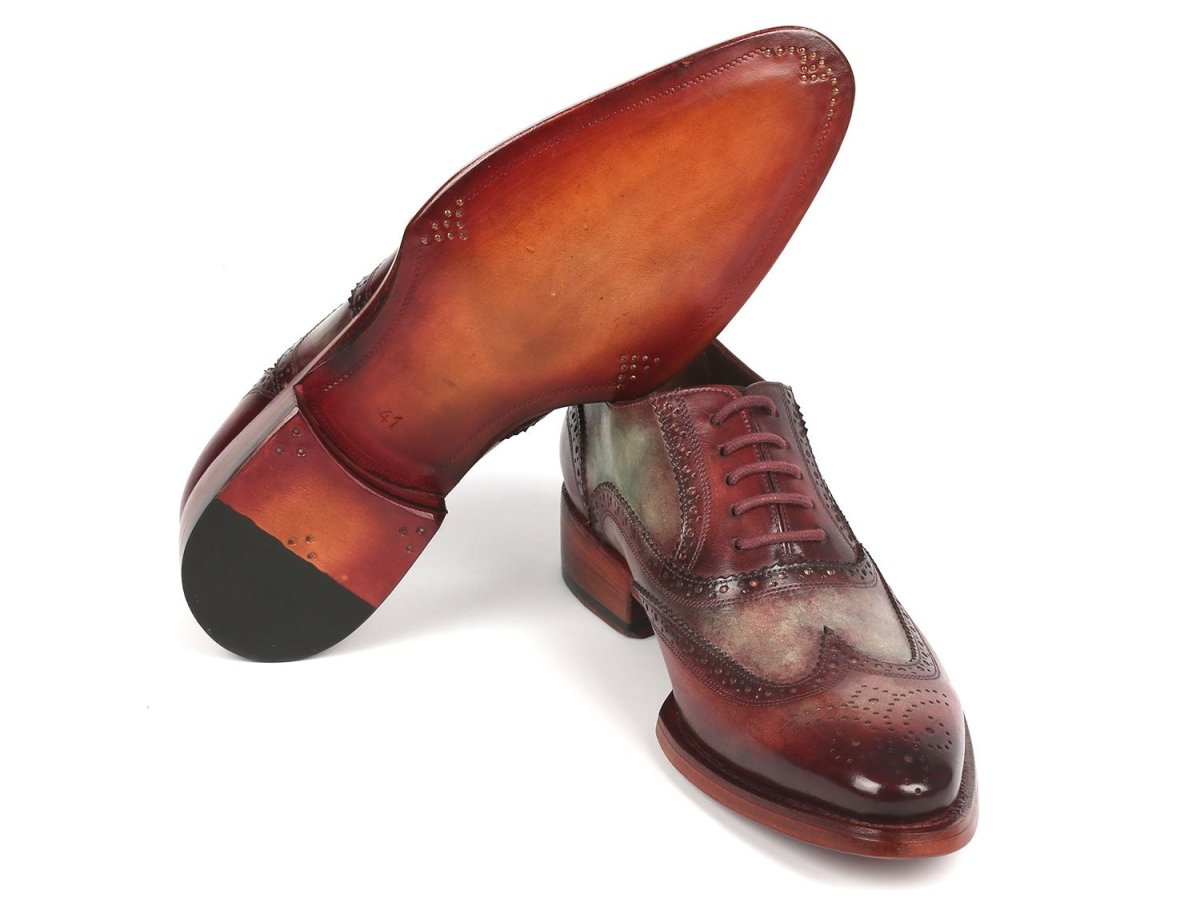 Paul Parkman Goodyear Welted Men's Two Tone Wingtip Oxfords (IDPP22GB62)