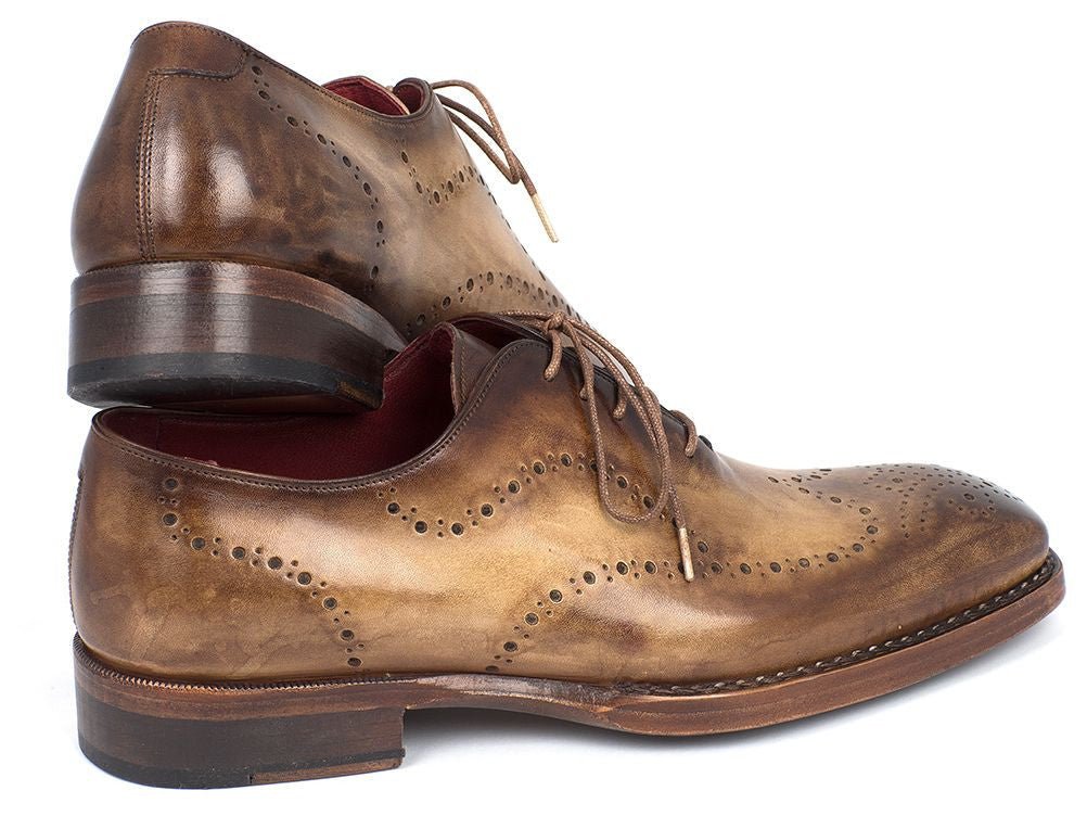 Paul Parkman Goodyear Welted Men's Wingtip Oxfords Antique Olive (ID87OLV54)