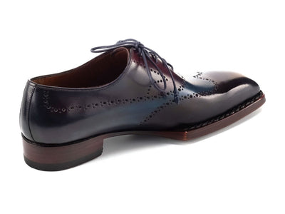 Paul Parkman Goodyear Welted Men's Wingtip Oxfords Bordeaux and Blue (ID81BRL94)