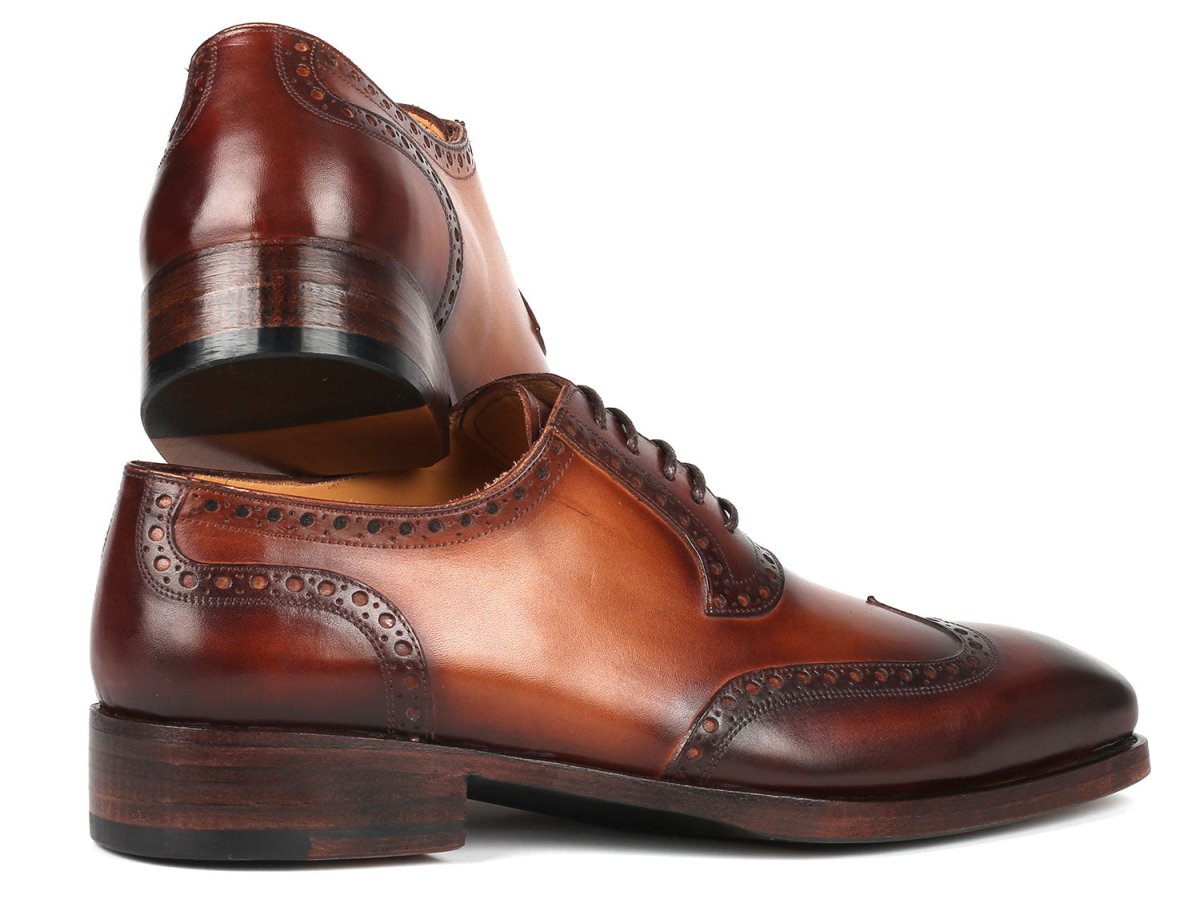 Paul Parkman Goodyear Welted Men's Wingtip Oxfords Brown (ID6819 BRW)