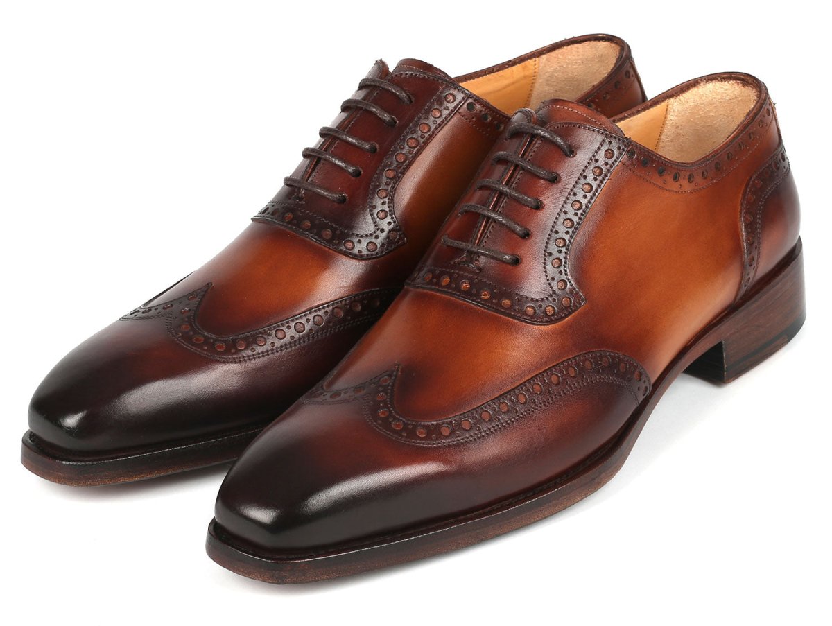 Paul Parkman Goodyear Welted Men's Wingtip Oxfords Brown (ID6819 BRW)