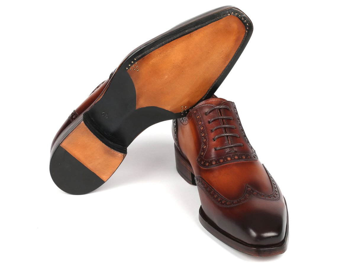 Paul Parkman Goodyear Welted Men's Wingtip Oxfords Brown (ID6819 BRW)