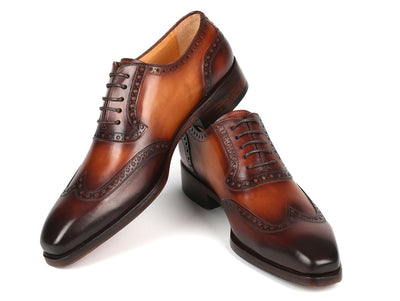 Paul Parkman Goodyear Welted Men's Wingtip Oxfords Brown (ID6819 BRW)