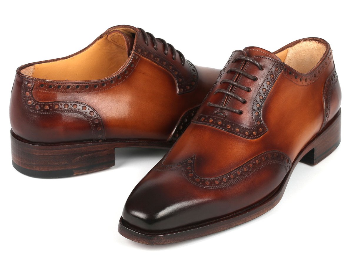 Paul Parkman Goodyear Welted Men's Wingtip Oxfords Brown (ID6819 BRW)