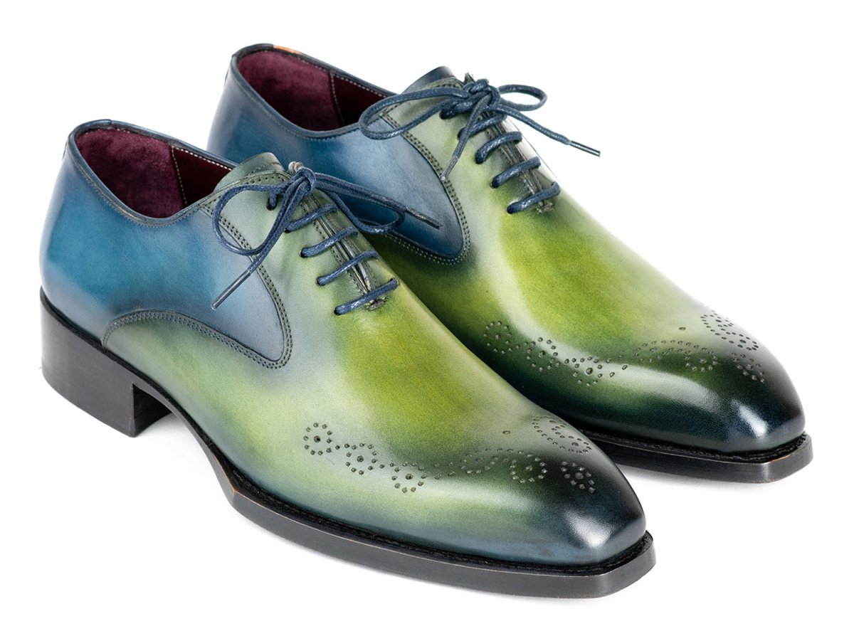 Paul Parkman Goodyear Welted nched Oxfords Blue and Green (ID5364 GBL)