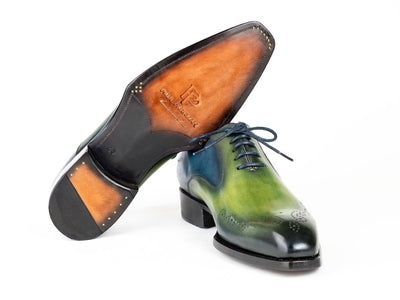 Paul Parkman Goodyear Welted nched Oxfords Blue and Green (ID5364 GBL)
