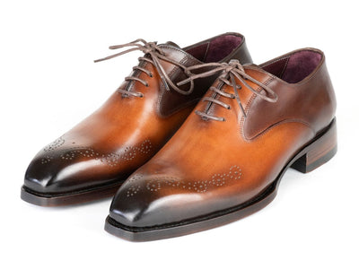 Paul Parkman Goodyear Welted nched Oxfords Brown and Camel (ID5364 BRC)