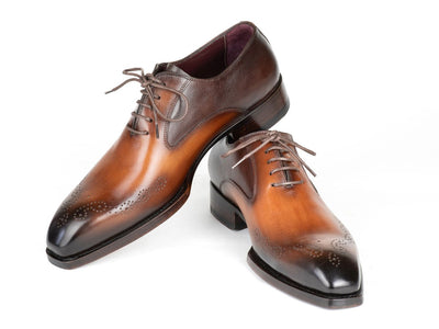 Paul Parkman Goodyear Welted nched Oxfords Brown and Camel (ID5364 BRC)