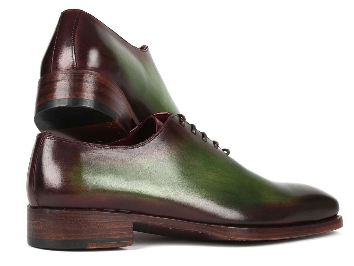 Paul Parkman Goodyear Welted Wholecut Oxfords Green and Bordeaux (ID044GBD)
