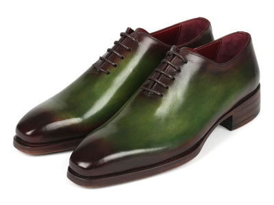 Paul Parkman Goodyear Welted Wholecut Oxfords Green and Bordeaux (ID044GBD)