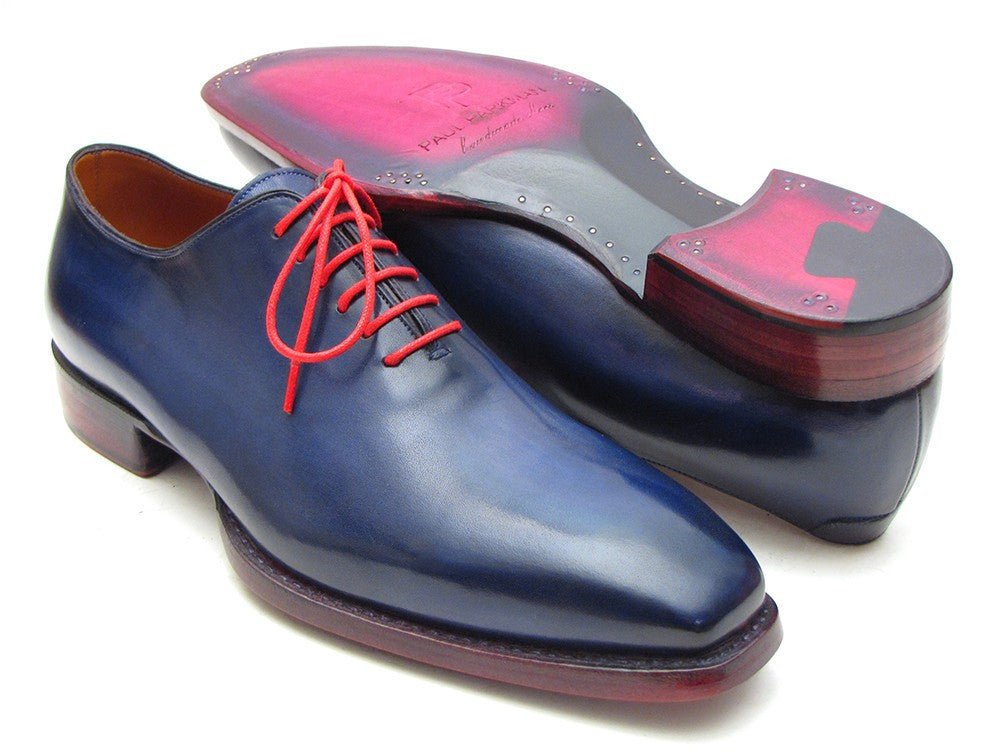 Paul Parkman Goodyear Welted Wholecut Oxfords Navy Blue Hand - Painted (ID044CR)