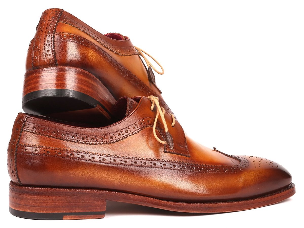 Paul Parkman Goodyear Welted Wingtip Derby Shoes Camel (ID511C74)
