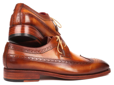 Paul Parkman Goodyear Welted Wingtip Derby Shoes Camel (ID511C74)