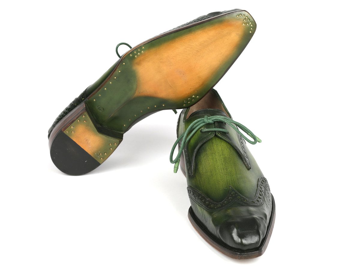 Paul Parkman Goodyear Welted Wingtip Derby Shoes Green (ID584 GRN)