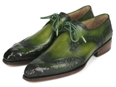 Paul Parkman Goodyear Welted Wingtip Derby Shoes Green (ID584 GRN)