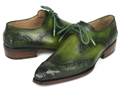 Paul Parkman Goodyear Welted Wingtip Derby Shoes Green (ID584 GRN)