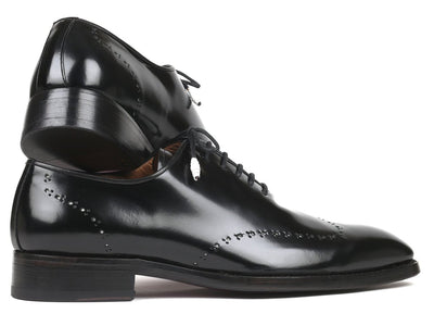 Paul Parkman Goodyear Welted Wingtip Oxfords Black Polished Leather (ID181BLK55)
