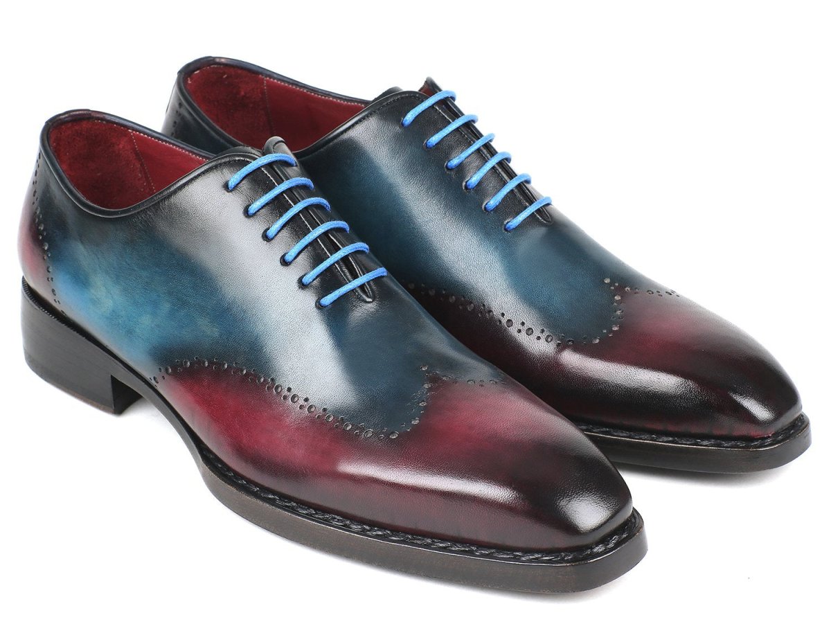 Paul Parkman Goodyear Welted Wingtip Oxfords Blue and Purple (ID081 - BPX)