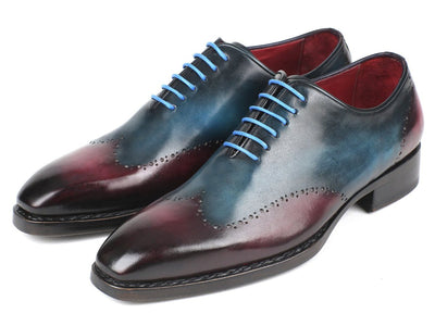 Paul Parkman Goodyear Welted Wingtip Oxfords Blue and Purple (ID081 - BPX)