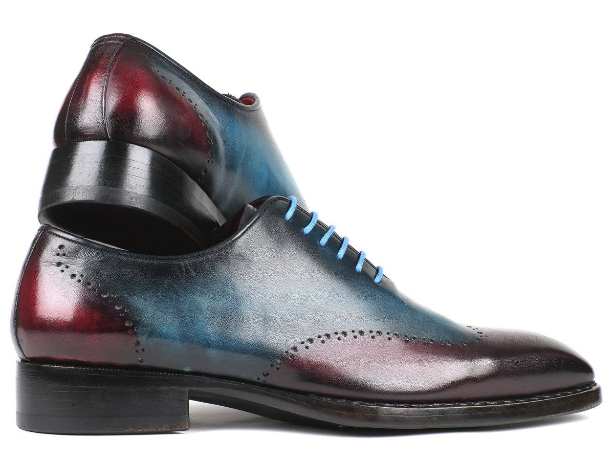 Paul Parkman Goodyear Welted Wingtip Oxfords in Blue and Purple
