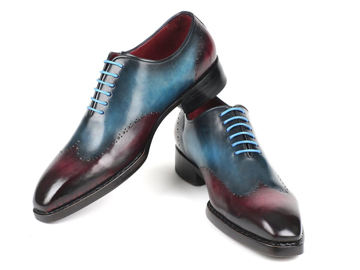 Paul Parkman Goodyear Welted Wingtip Oxfords in Blue and Purple
