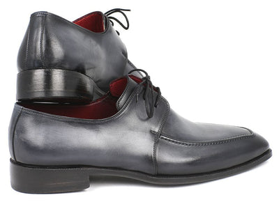 Paul Parkman Gray and Black Apron Derby Shoes For Men (ID13SX51)
