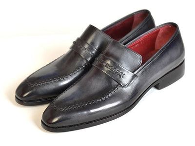 Paul Parkman Gray and Black Men's Loafers (ID068 - GRAY)