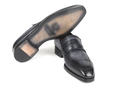 Paul Parkman Gray Burnished Goodyear Welted Loafers (ID37LFGRY)