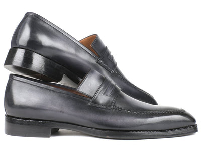 Paul Parkman Gray Burnished Goodyear Welted Loafers (ID37LFGRY)
