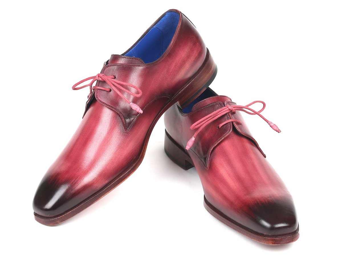 Paul Parkman Hand Painted Derby Shoes in Pink and Purple