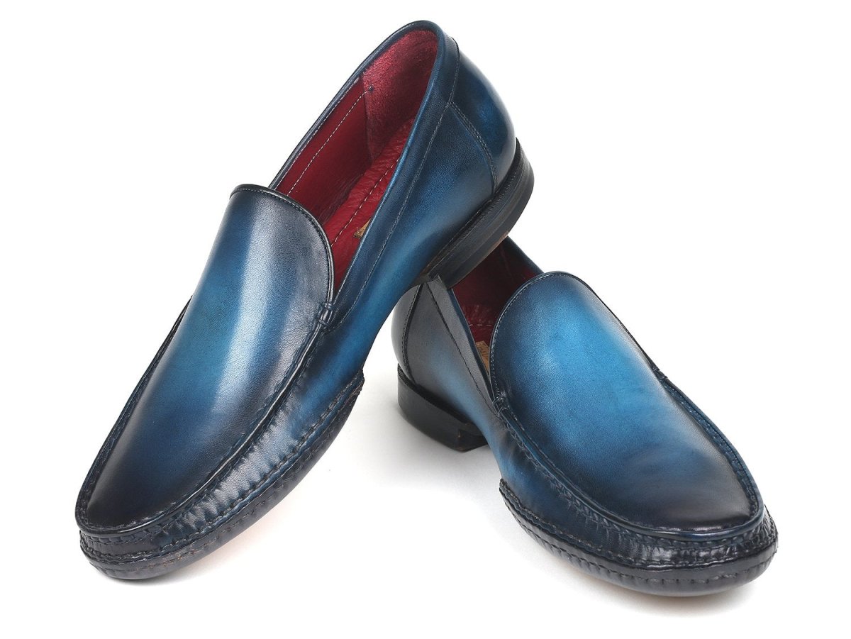 Paul Parkman Hand Sewn Moccasins Blue (IDMC649 BLU)