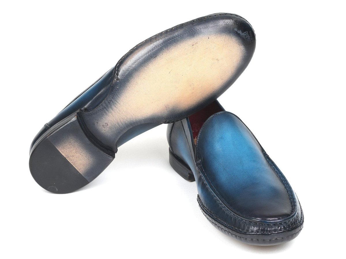 Paul Parkman Hand Sewn Moccasins Blue (IDMC649 BLU)