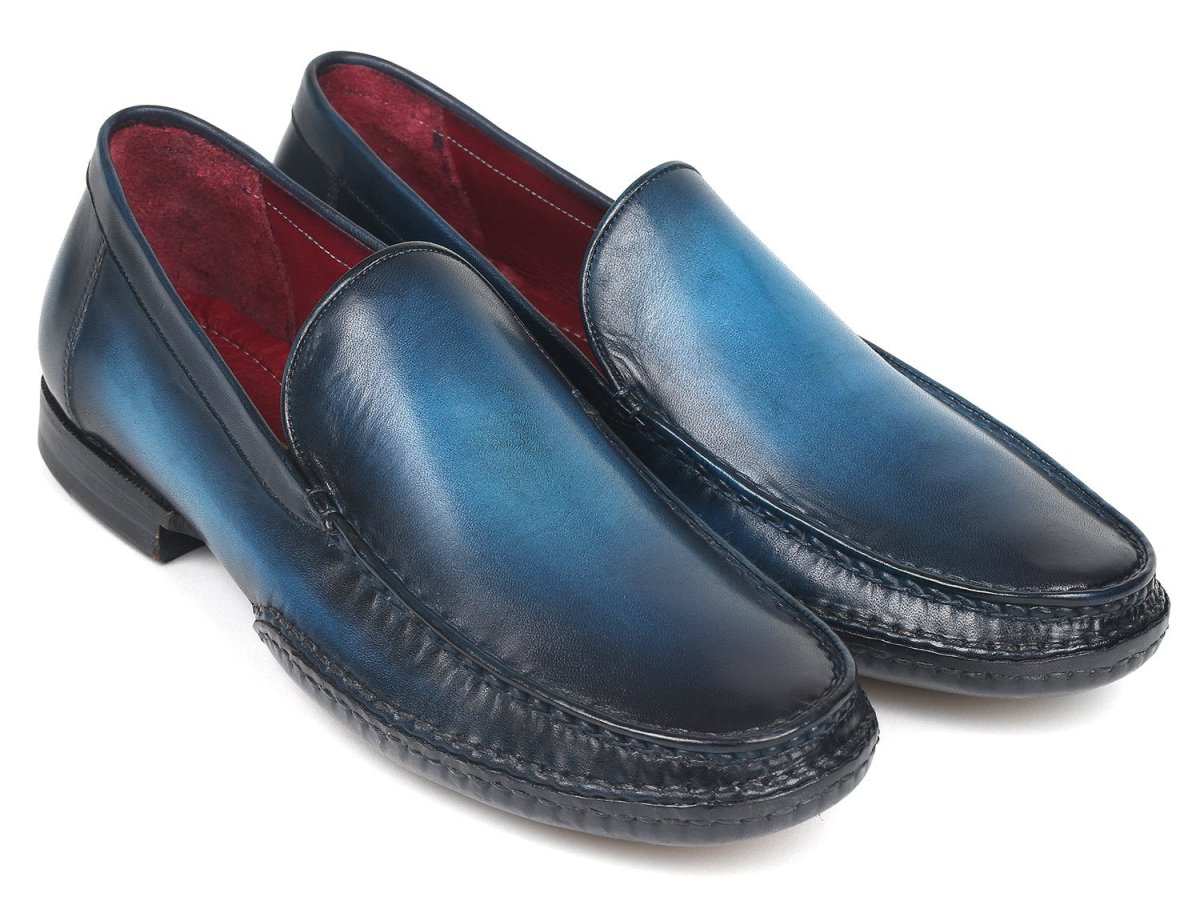 Paul Parkman Hand Sewn Moccasins in Blue