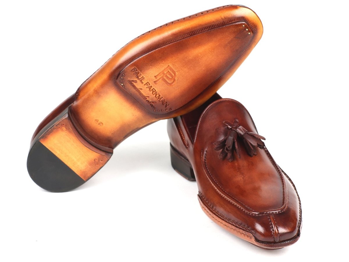 Paul Parkman Hand - Sewn Tassel Loafers Brown (ID082 - BRW)
