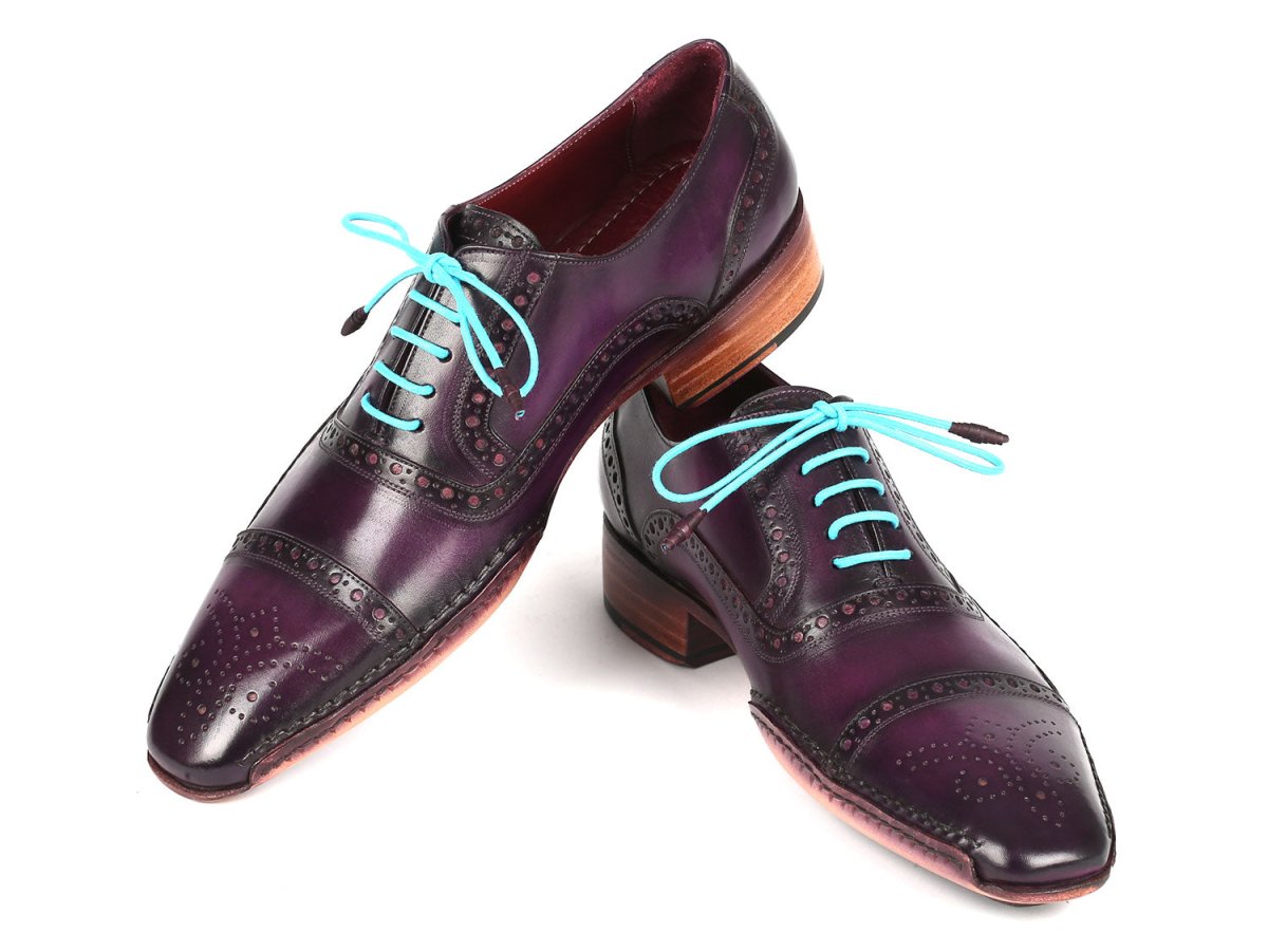 Paul Parkman Handsewn Captoe Oxfords Purple (ID5032 PRP)