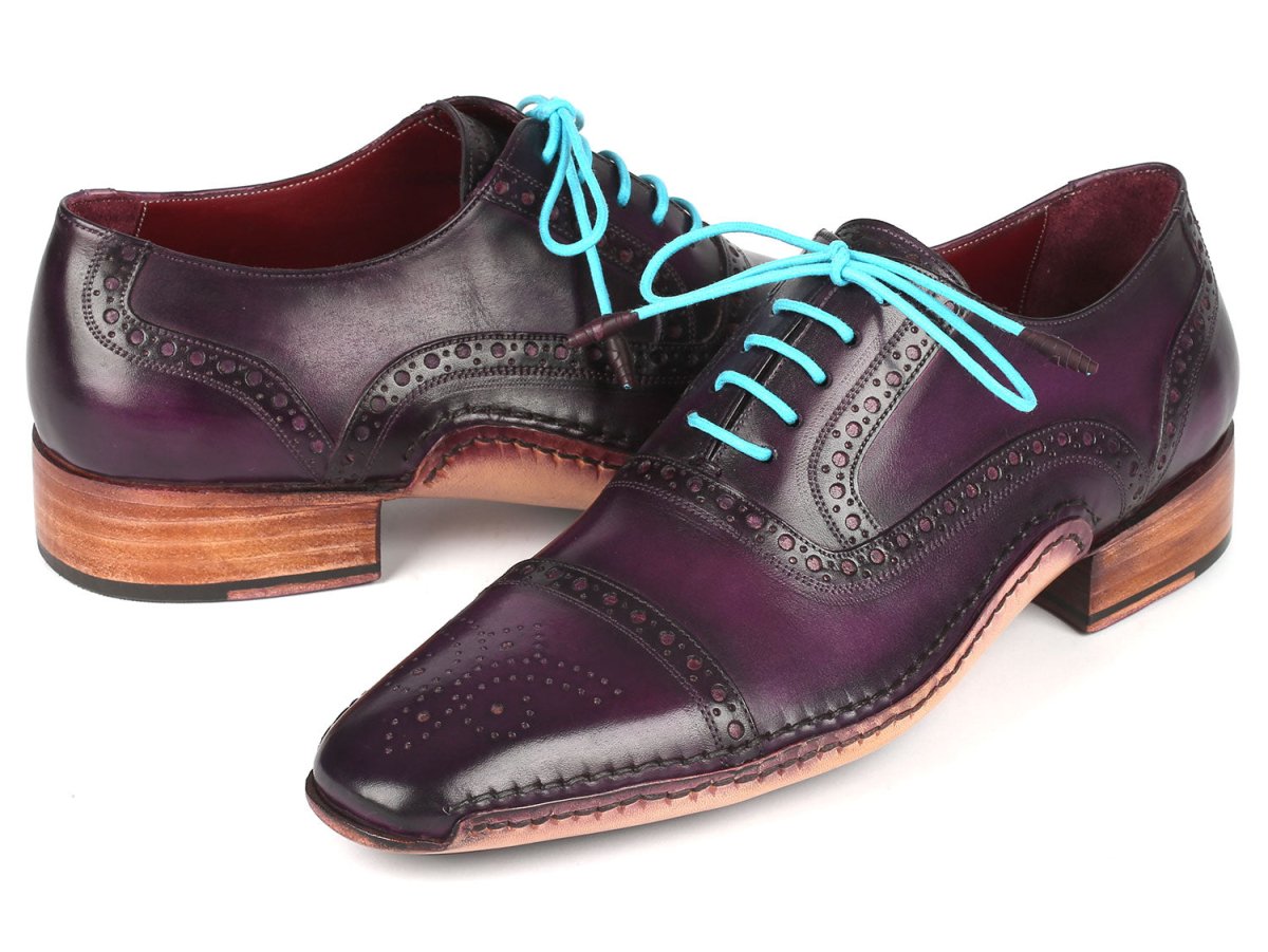 Paul Parkman Handsewn Captoe Oxfords Purple (ID5032 PRP)