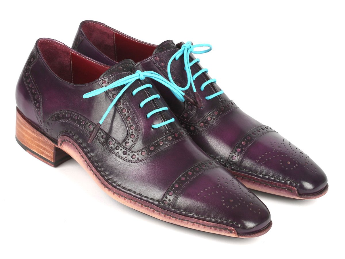Paul Parkman Handsewn Captoe Oxfords Purple (ID5032 PRP)