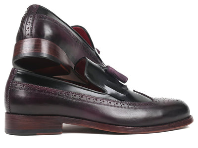 Paul Parkman Kiltie Tassel Loafer Black and Purple (IDKT92PX)