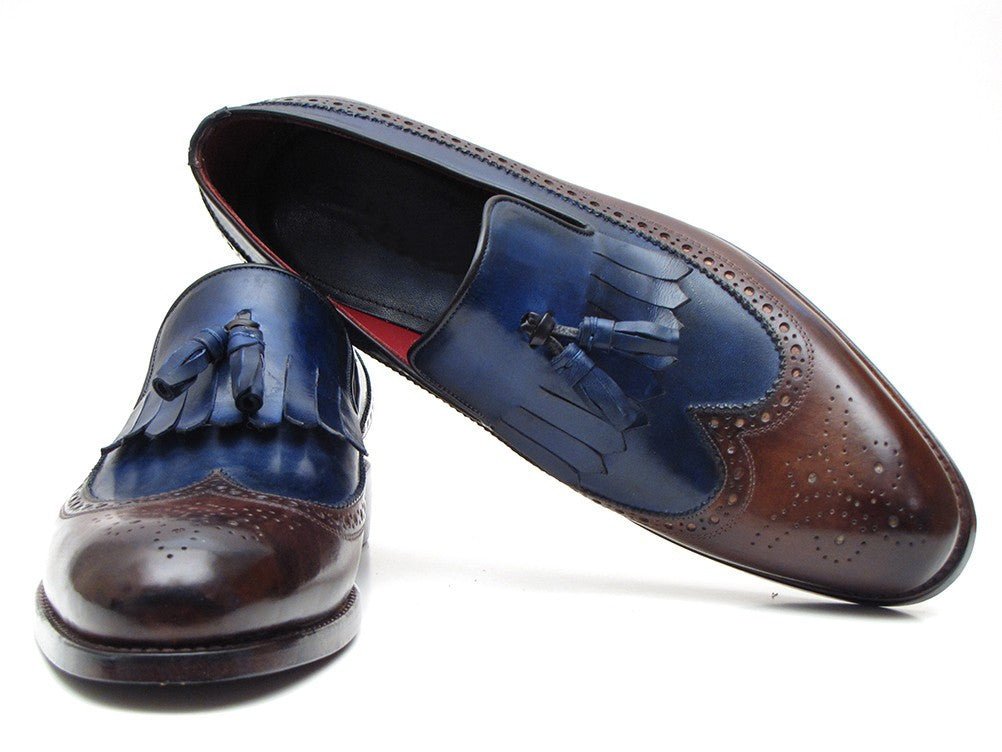 Paul Parkman Kiltie Tassel Loafer Dark Brown and Navy (IDKT44BN)