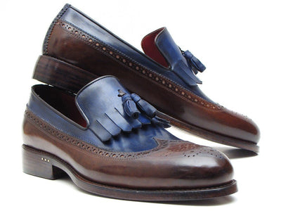 Paul Parkman Kiltie Tassel Loafer Dark Brown and Navy (IDKT44BN)