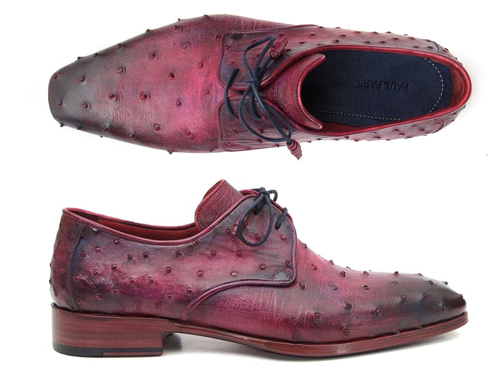 Paul Parkman Lilac Genuine Ostrich Derby Shoes (ID66CC44)