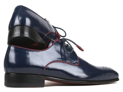 Paul Parkman Medallion Toe Navy Derby Shoes (ID57RG27)