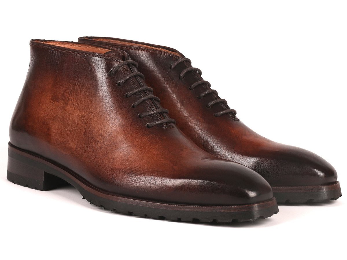 Paul Parkman Men's Ankle Boots Brown Burnished (ID791BRW24)