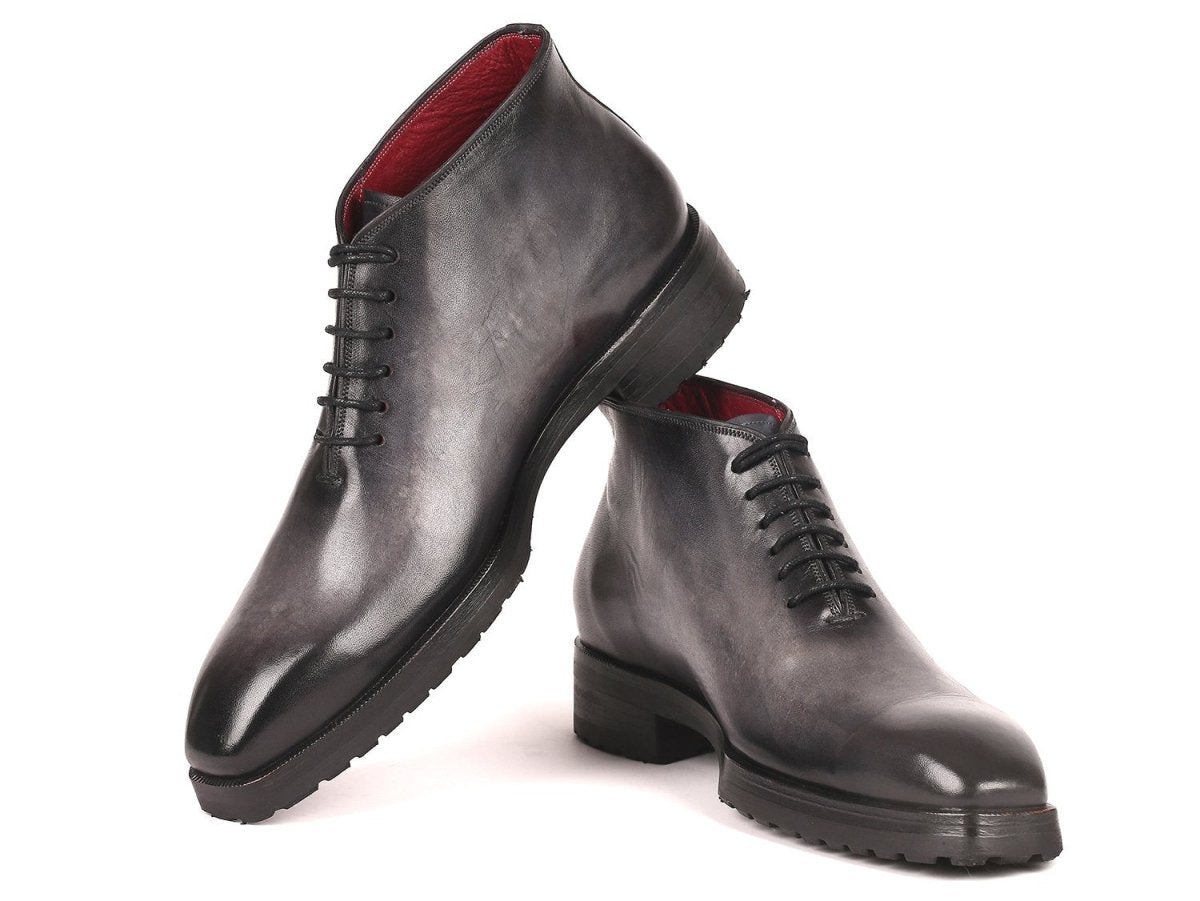 Paul Parkman Men's Ankle Boots Gray Burnished (ID791GRY14)