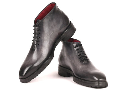 Paul Parkman Men's Ankle Boots Gray Burnished (ID791GRY14)