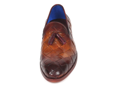 Paul Parkman Men's Big Braided Tassel Loafers Brown (ID6623 BRW)